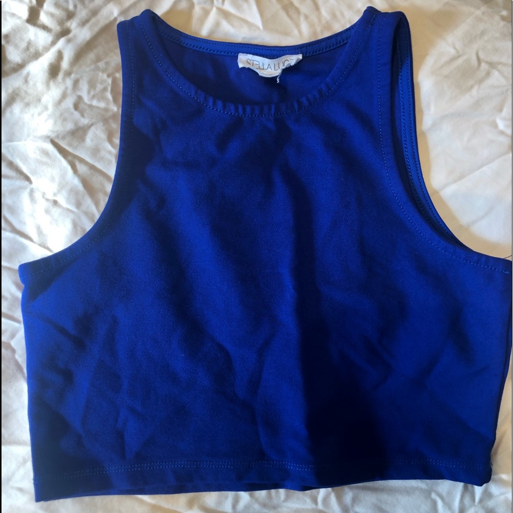 Medium blue Stella Luce crop Top